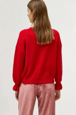 Cuff Detail Sweater - Red