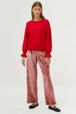 Cuff Detail Sweater - Red