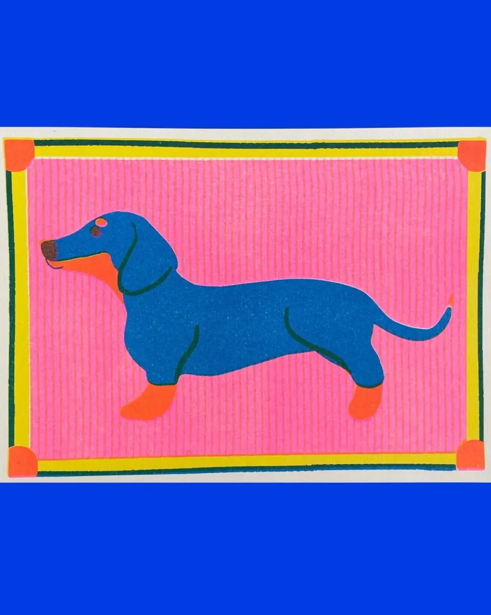 Dachshund Mini Riso Print