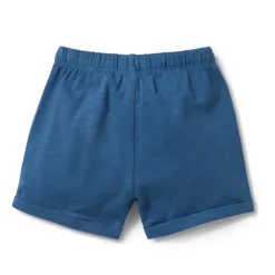 Dark Blue Organic Tie Front Short