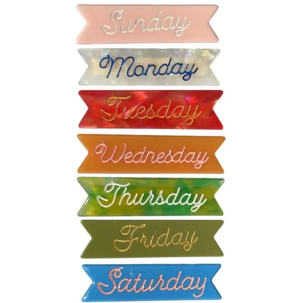Days of the Week Hair Clips