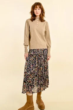 Detailed Knit Sweater - Beige