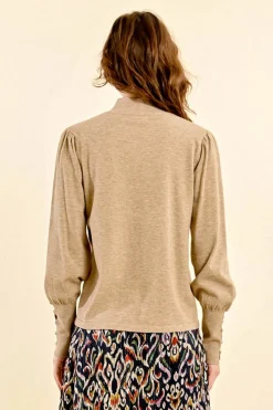 Detailed Knit Sweater - Beige