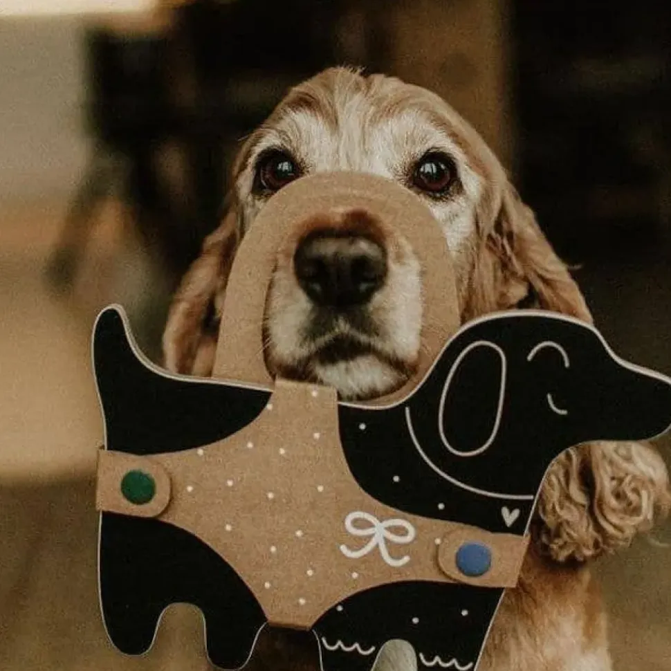 Dog Shaped Chalk Board / with Chalk