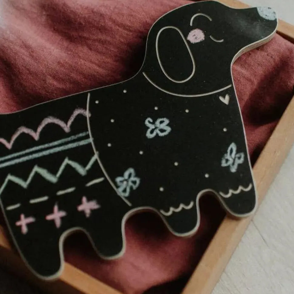 Dog Shaped Chalk Board / with Chalk
