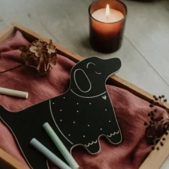 Dog Shaped Chalk Board / with Chalk