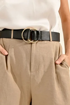 Double Ring Buckle Belt - Black