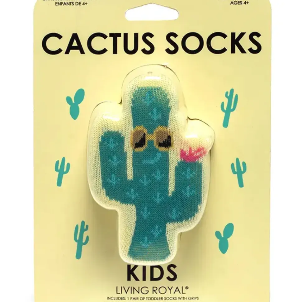 3D Packaged Crew Socks - Cool Cactus - Yellow