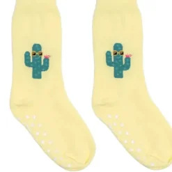 3D Packaged Crew Socks - Cool Cactus - Yellow