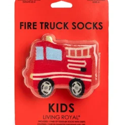 3D Packaged Crew Socks - Fire Truck - Red