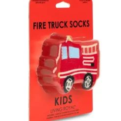 3D Packaged Crew Socks - Fire Truck - Red