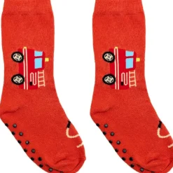 3D Packaged Crew Socks - Fire Truck - Red
