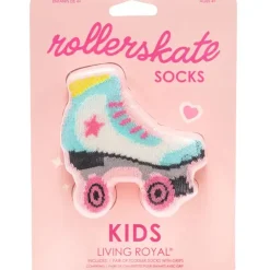 3D Packaged Crew Socks - Roller Skate - Pink