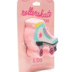3D Packaged Crew Socks - Roller Skate - Pink