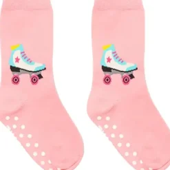 3D Packaged Crew Socks - Roller Skate - Pink