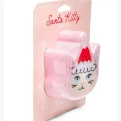 3D Packaged Crew Socks - Santa Kitty