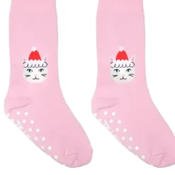 3D Packaged Crew Socks - Santa Kitty
