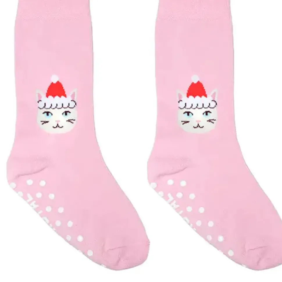 3D Packaged Crew Socks - Santa Kitty