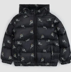 Dragon Print on Black Hooded Packable