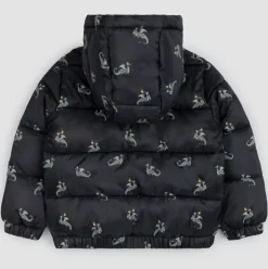 Dragon Print on Black Hooded Packable
