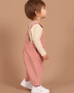 Dusty Pink Corduroy Dungaree Overall