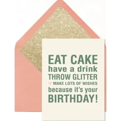 Eat Cake Throw Glitter