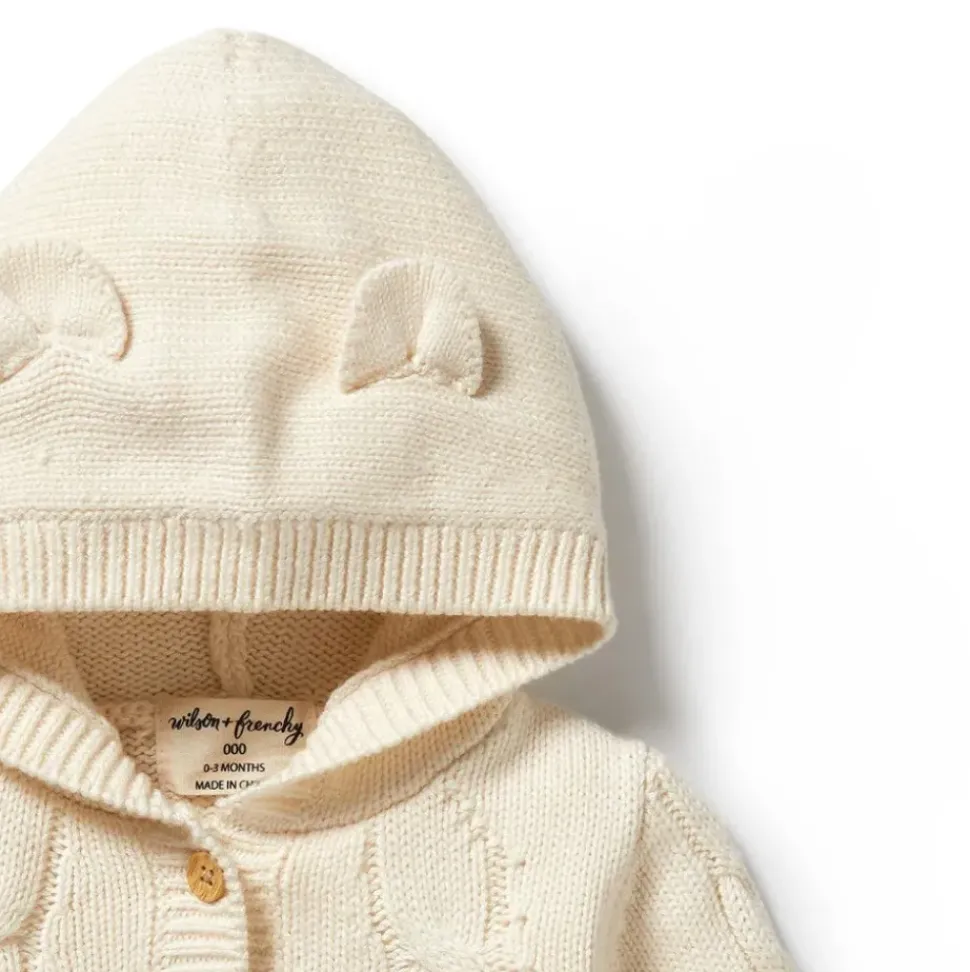 Ecru Knitted Cable Jacket
