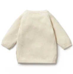 Ecru Knitted Pointelle Kimono Cardigan