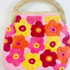 Embroidered Flower Clutch (two colors)