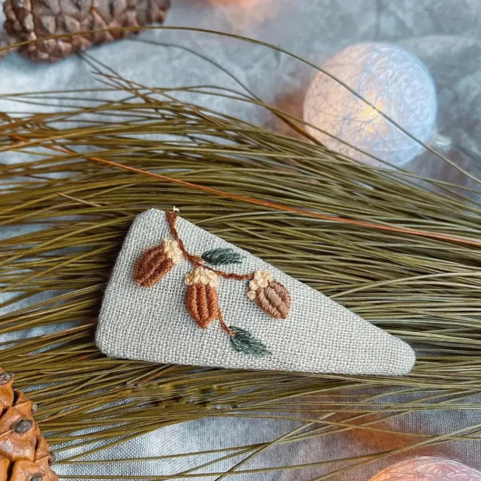 Embroidered Holiday Hair Barrettes - Several Styles
