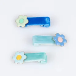 Enamel Daisy Hair Clips (x 6)