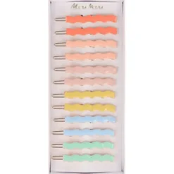 Enamel Wavy Hair Clips (12 pack)