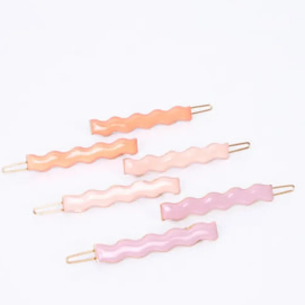 Enamel Wavy Hair Clips (12 pack)