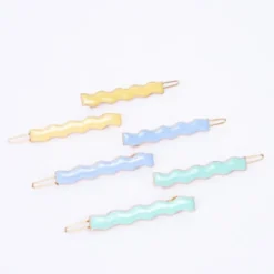 Enamel Wavy Hair Clips (12 pack)