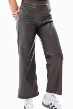 Faux Leather Wide Legs Pants