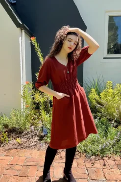 Fiji Dress - Redwood Linen