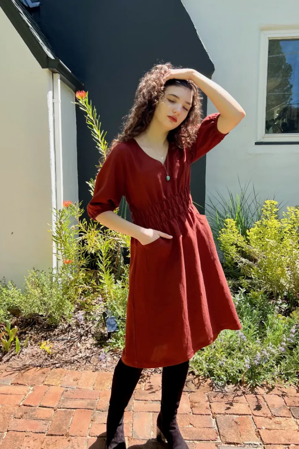 Fiji Dress - Redwood Linen