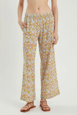 Fish Print Mid-Rise Trousers
