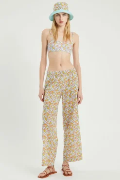 Fish Print Mid-Rise Trousers