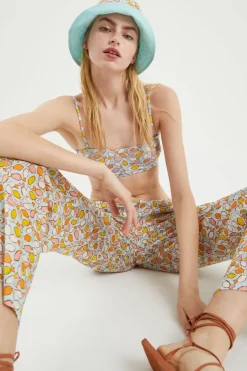 Fish Print Mid-Rise Trousers