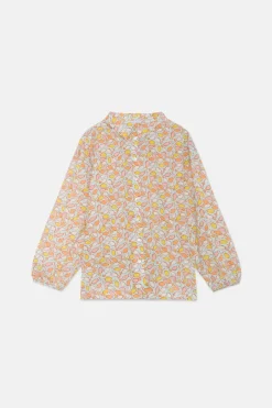 Fish Print Oversized Long-Sleeved Shirt
