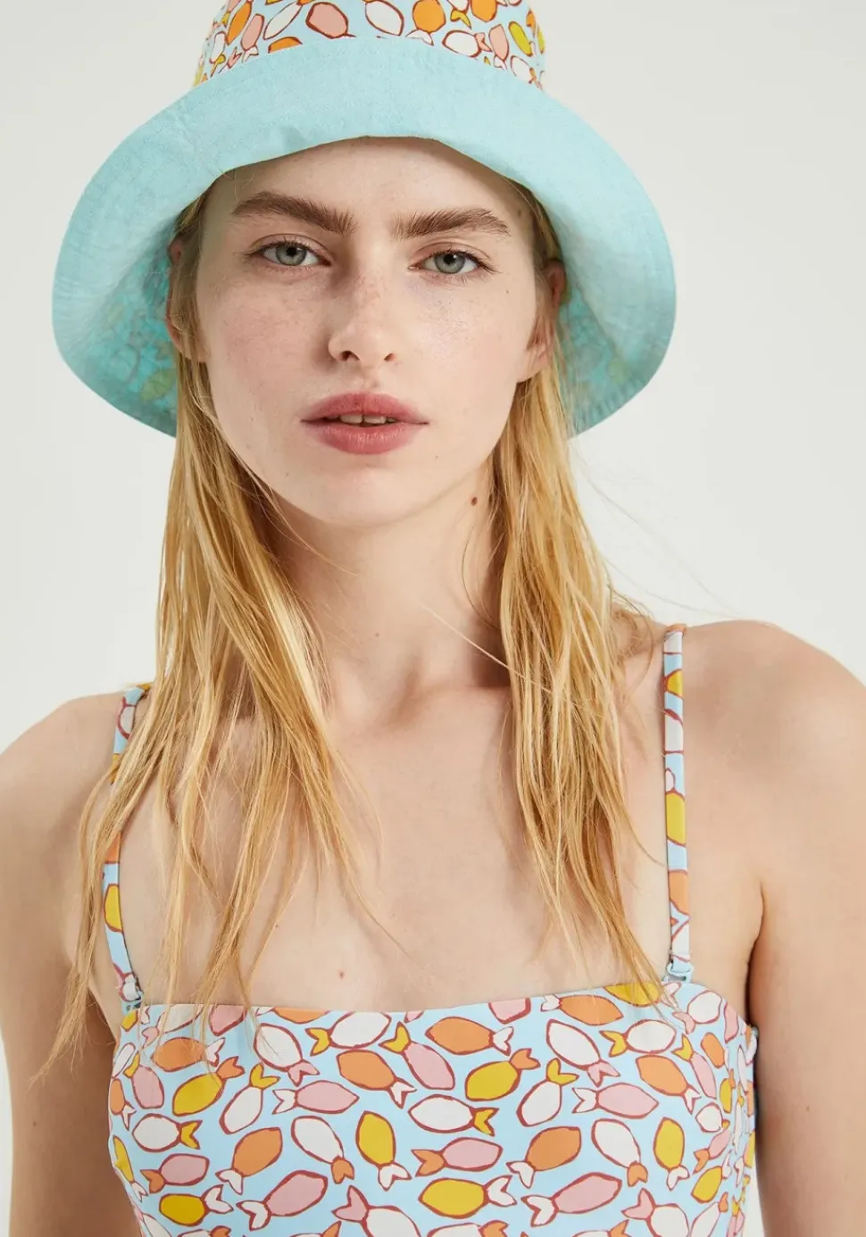 Fish Print Reversible Bucket Hat