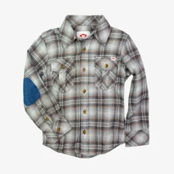 Flannel Shirt - Grey/Orange Plaid