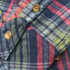 Flannel Shirt - Navy/Cranberry Plaid