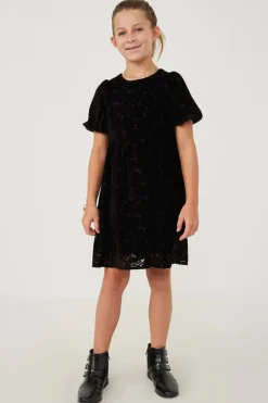 Floral Burnout Puff Sleeve Dress
