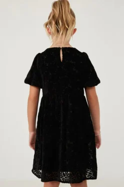 Floral Burnout Puff Sleeve Dress