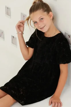 Floral Burnout Puff Sleeve Dress