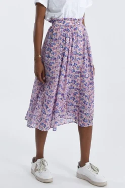 Floral Buttoned Front Skirt