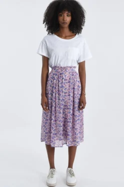 Floral Buttoned Front Skirt