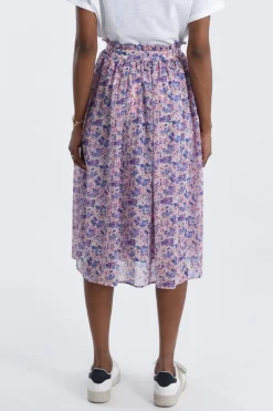 Floral Buttoned Front Skirt